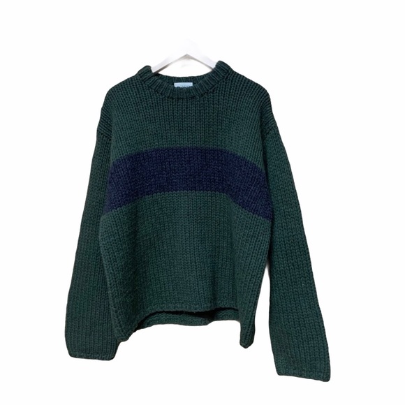 J. Crew Sweaters - J.Crew Handknit 100% Wool Green Chunky Sweater